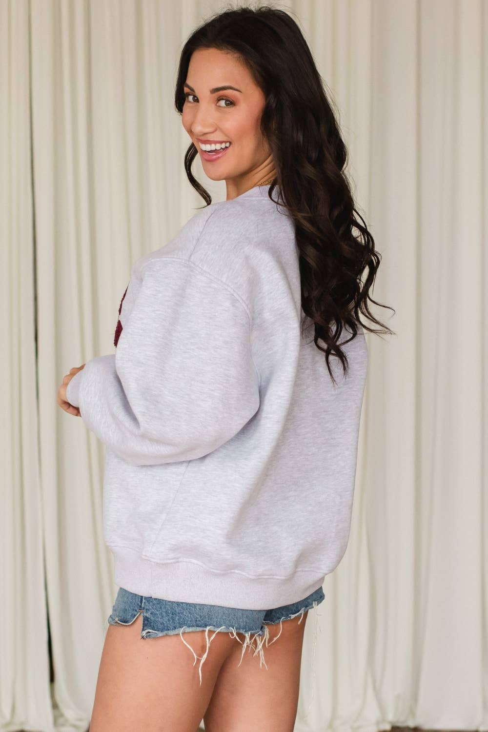 Athletic Gray WINE Crewneck