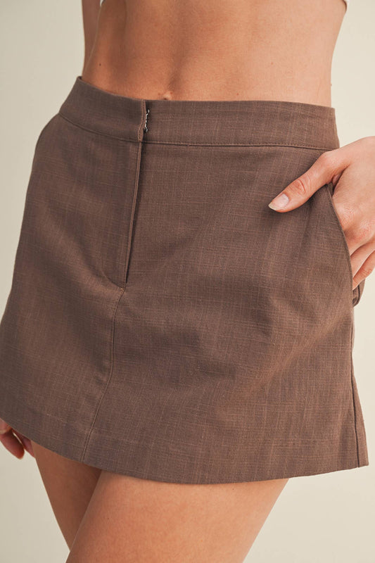 ELASTIC BACK WAIST SKORT - Jade Creek Boutique