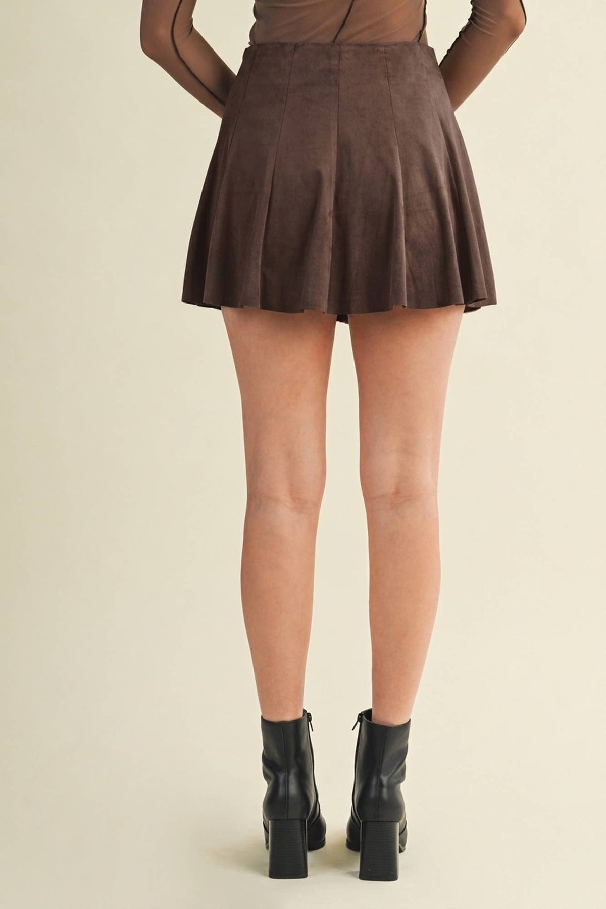 Chocolate Fondant High-Waist Flare Skirt
