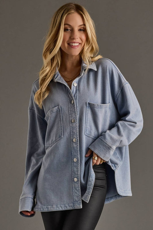 Denim Look Cloud Spun Shacket