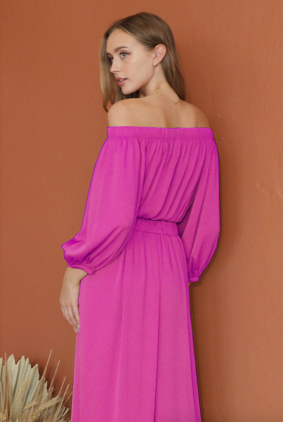 Fuchsia Off Shoulder Top