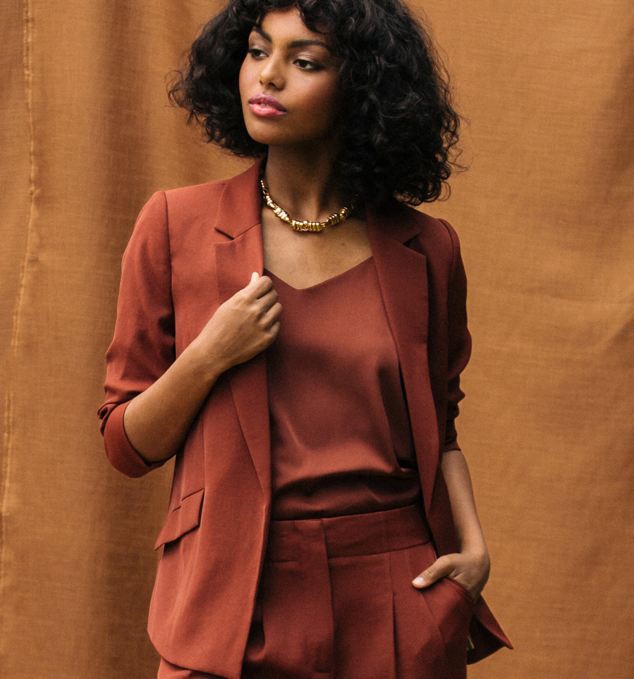 Coffee Brown Boyfriend Blazer