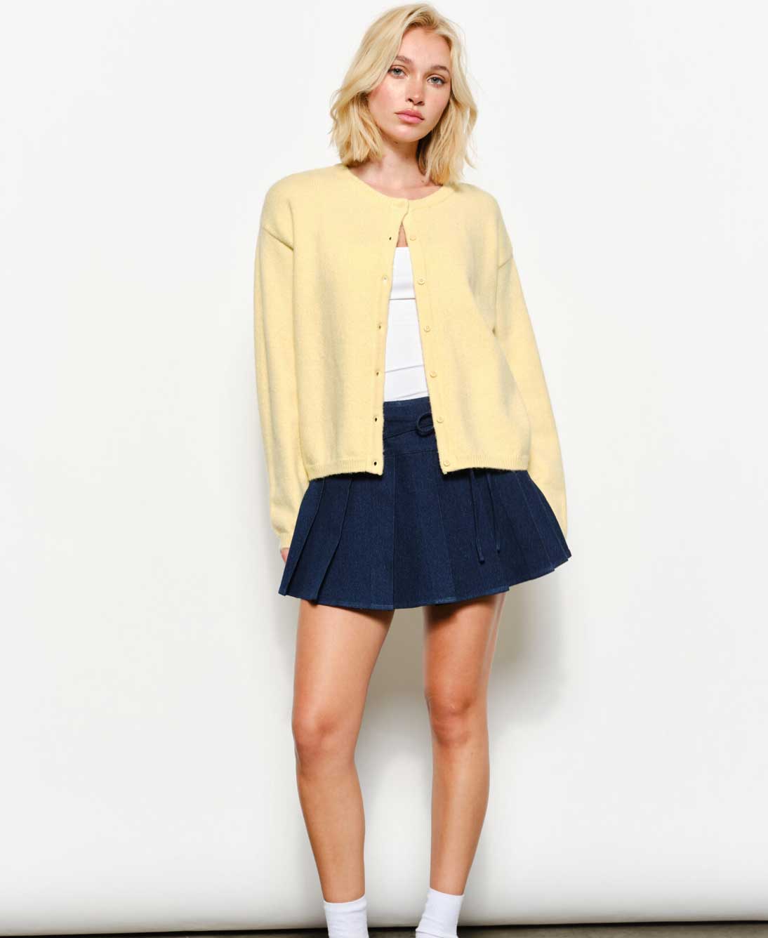 Butter Yellow Button Up Cardi