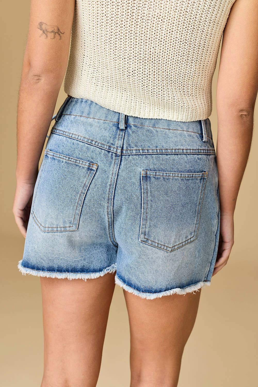 Denim Side Tie Jean Skort