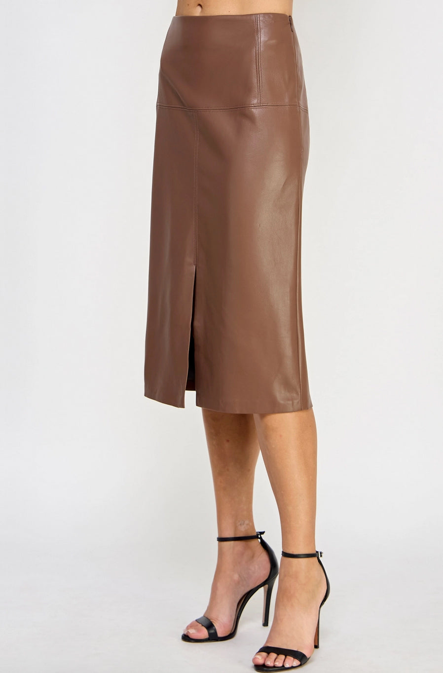 Caramel Vegan Leather Skirt