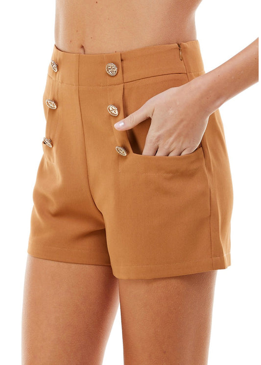Caramel Front Button Shorts