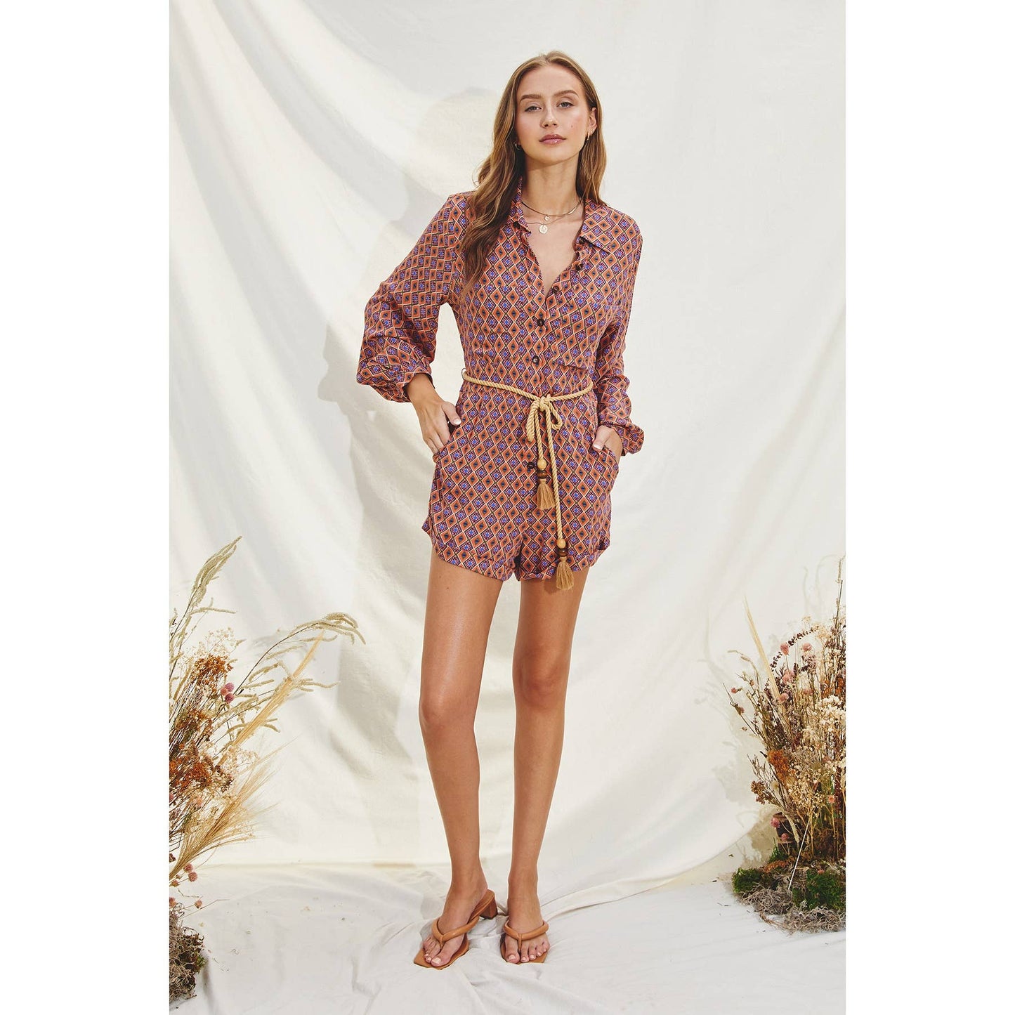 Boho Daze Collared Romper