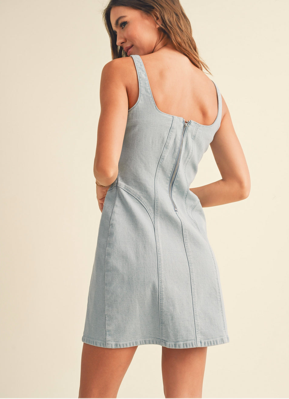 Light Wash Stretch Denim Dress