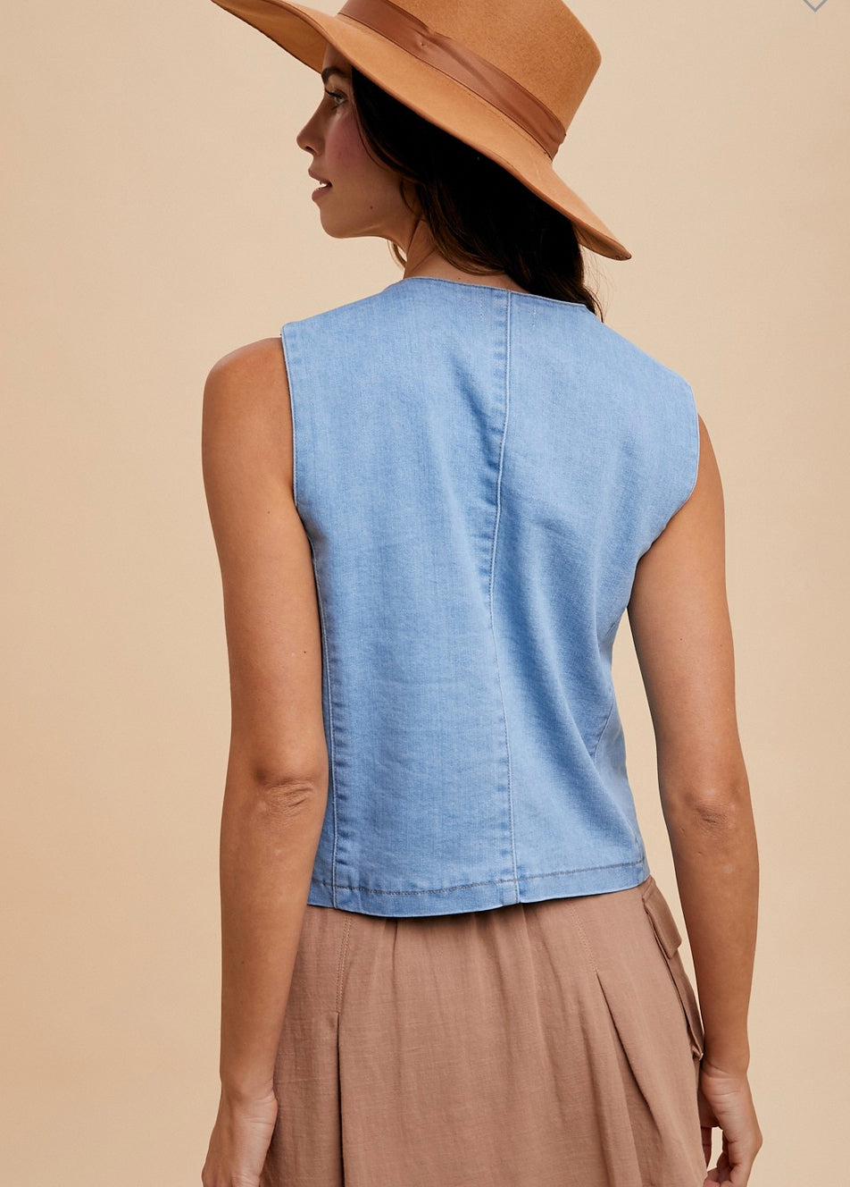 Light Wash Denim Vest