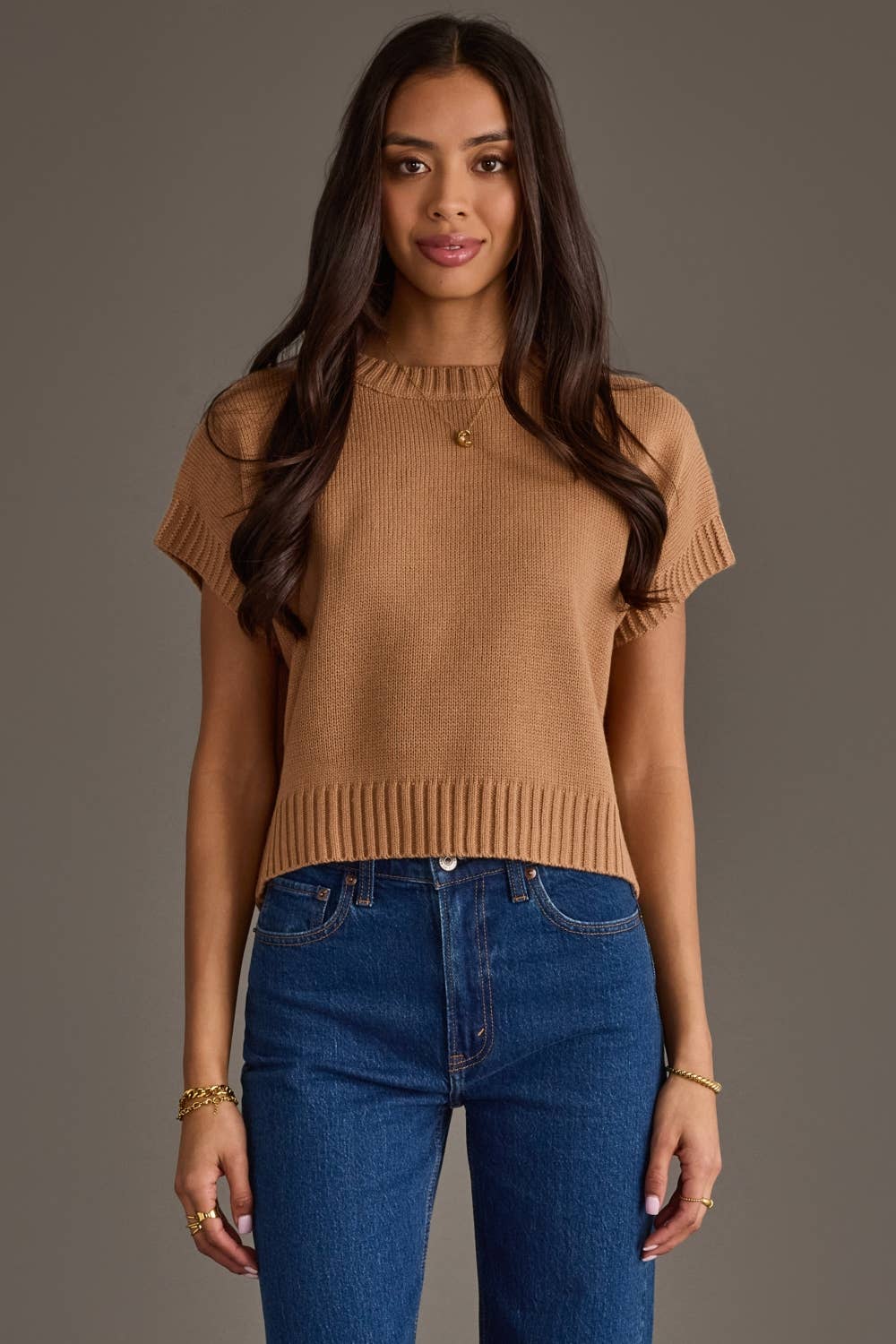 Latte Short Sleeve Sweater