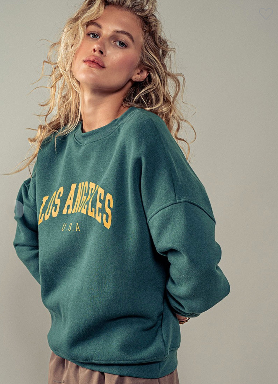 Hunter Green LOS ANGELES Crewneck