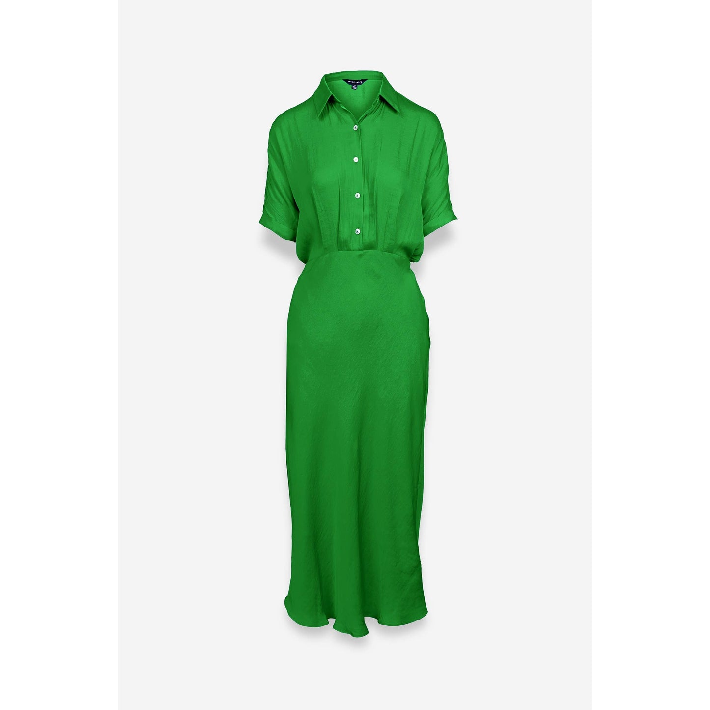 Green dress with short sleeves on a white background