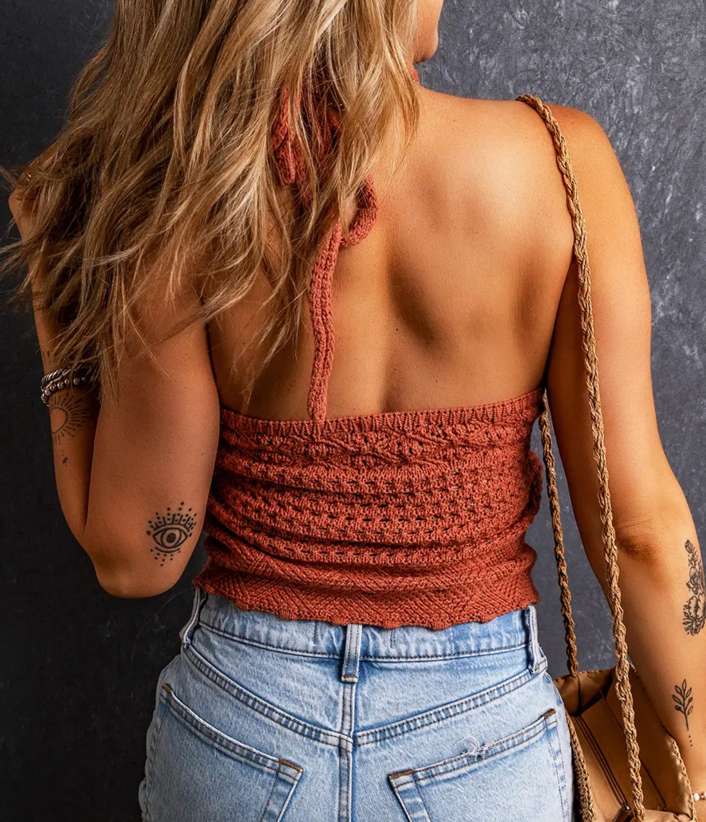 Crochet Knit Halter Top