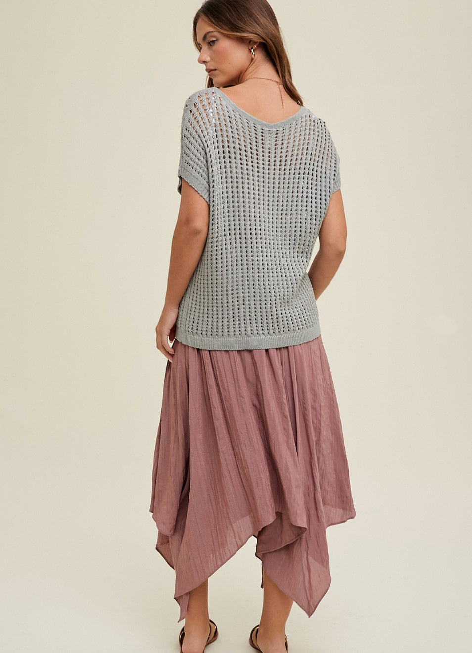 Open Stitch Crochet Knit Top