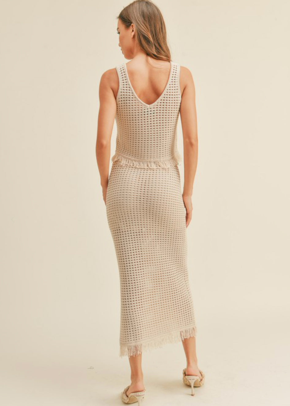 Crochet Knit Fringe Trim Top - Jade Creek Boutique