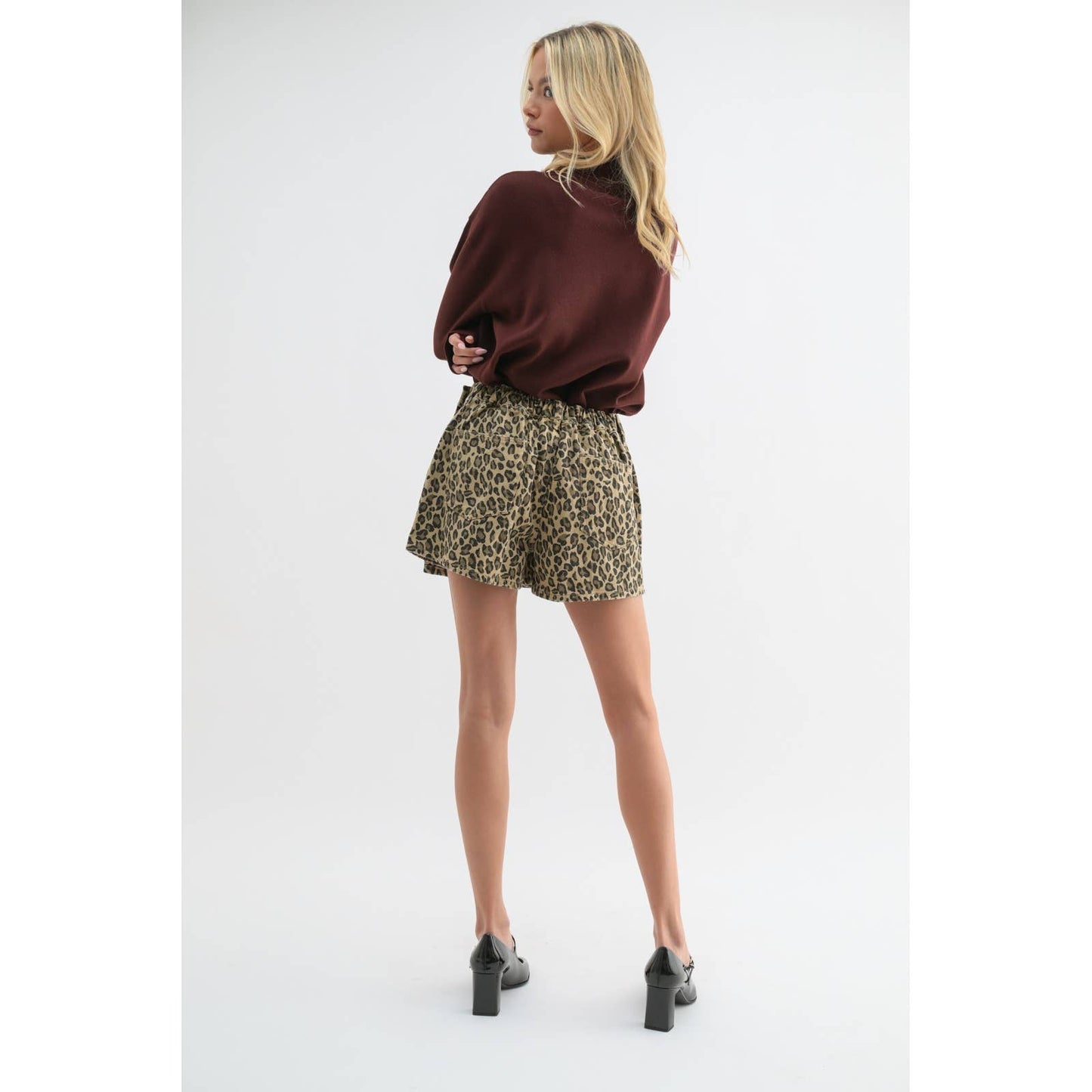Leopard Wrap Front Skort