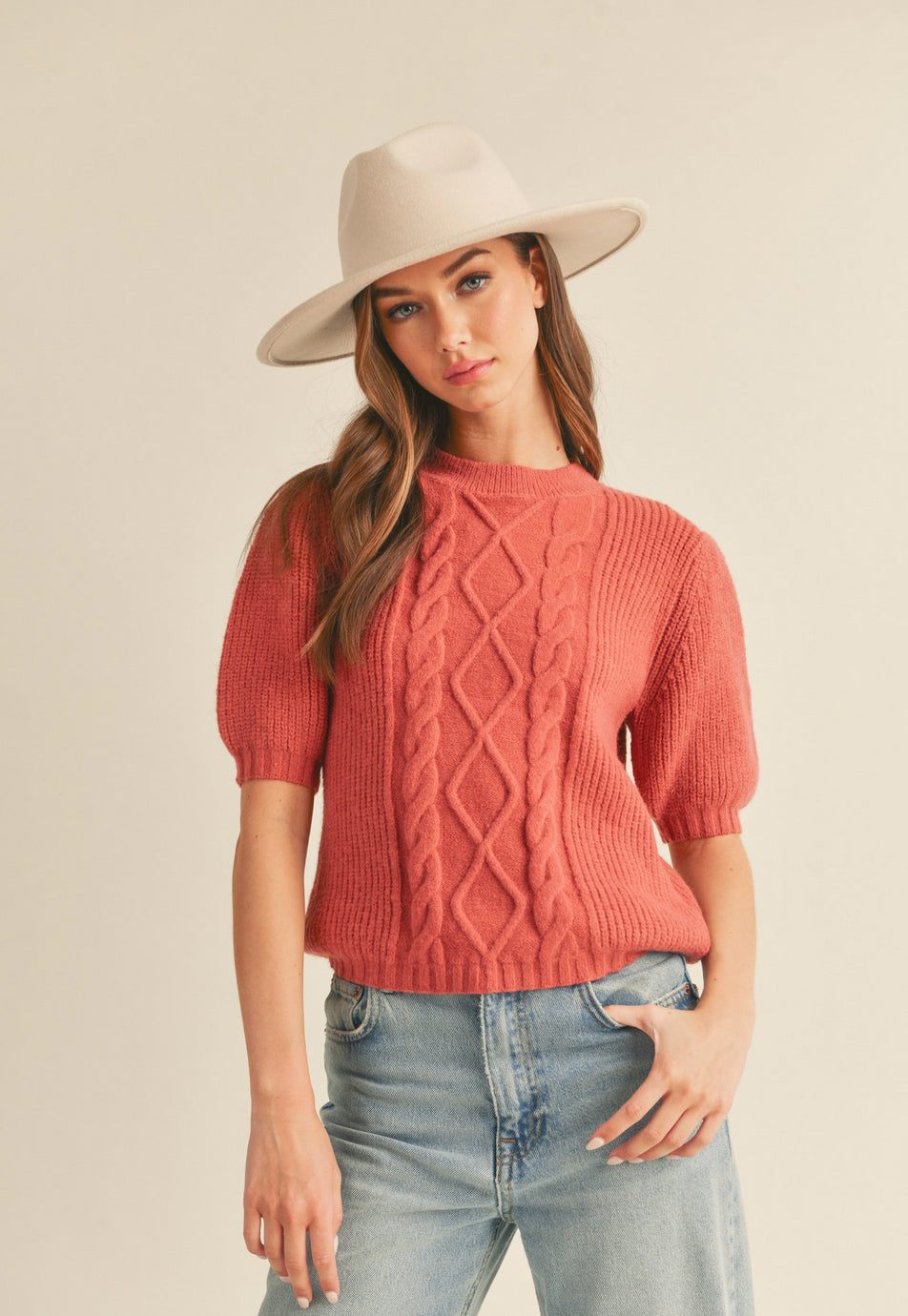 Redwood Cable Knit Top - Jade Creek Boutique