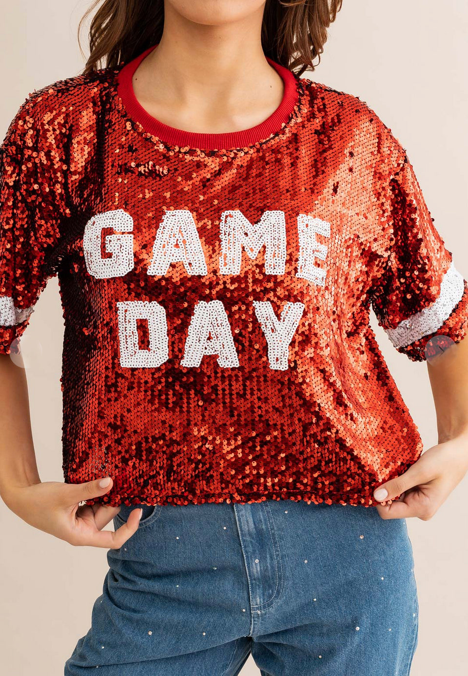 RESTOCKED! Sequin GAME DAY Top - Jade Creek Boutique