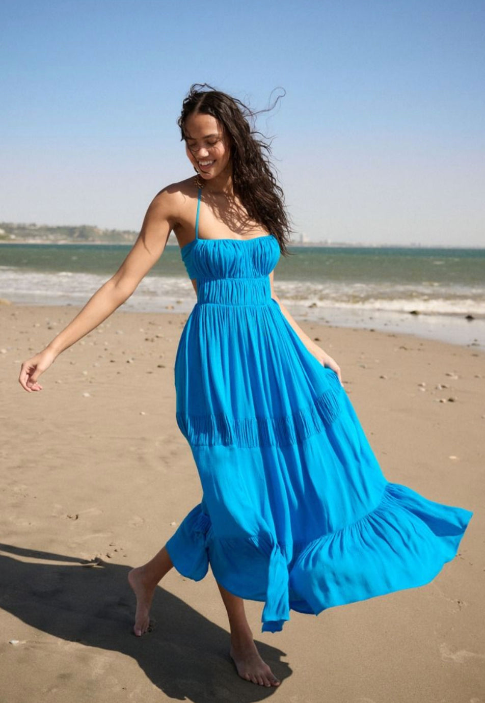 Electric Blue Tie Back Maxi
