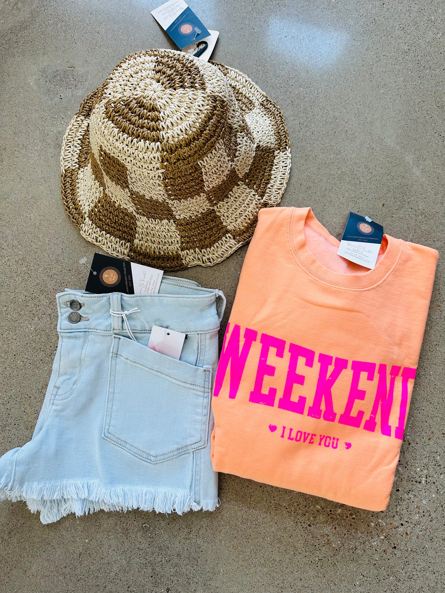 Neon WEEKEND I LOVE YOU Pullover - Jade Creek Boutique