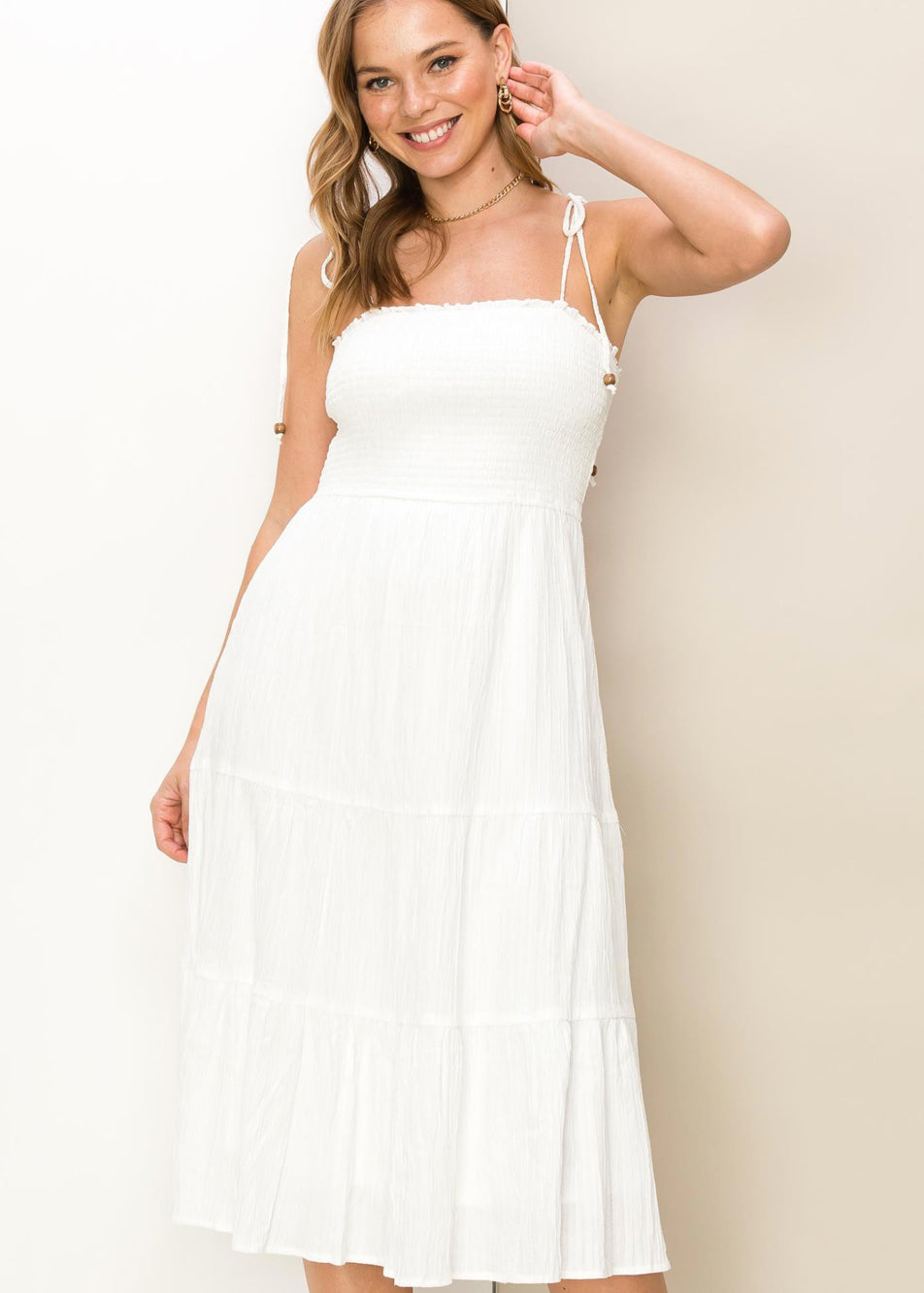Darling Smocked Midi Dress - Jade Creek Boutique