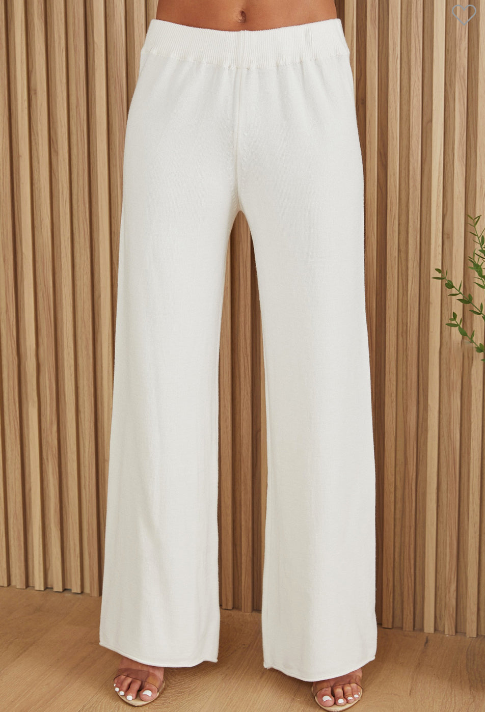 Winter White Knit Lounge Pants - Main Image