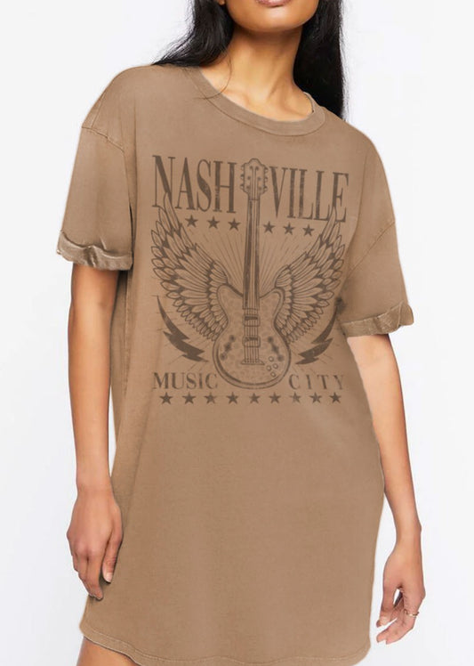Vintage Wash NASHVILLE T-Shirt Dress - Jade Creek Boutique