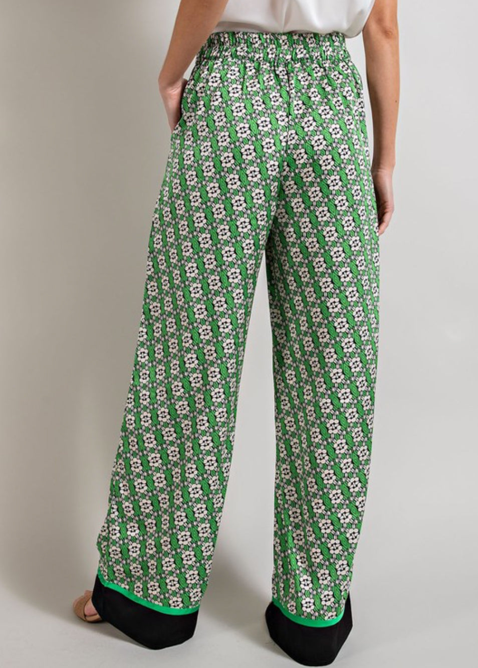 Green Printed Wide Leg Pant - RESORT COLLECTION - Jade Creek Boutique
