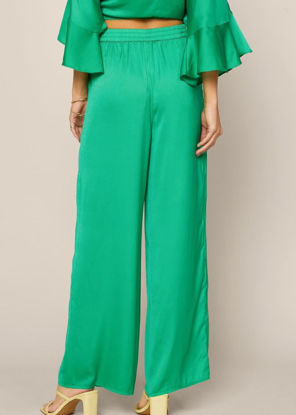 Kelly Green Wide Leg Palazzo Pants - Jade Creek Boutique