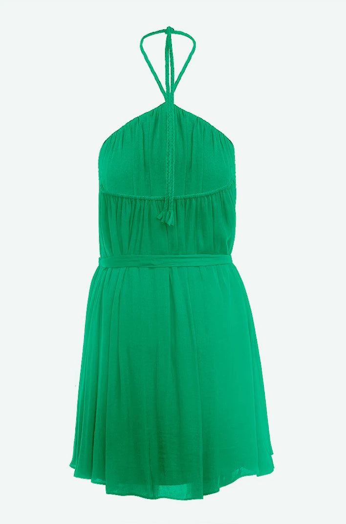 RESTOCKED! Peridot Green Halter Dress - Jade Creek Boutique