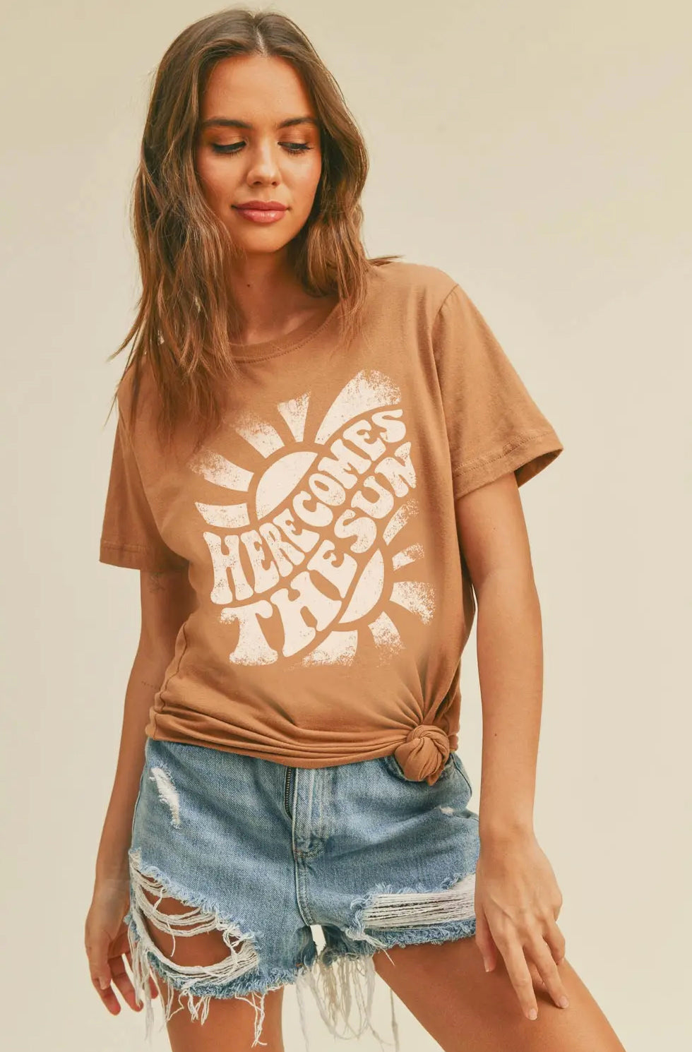 Toffee HERE COMES THE SUN Tee - Jade Creek Boutique