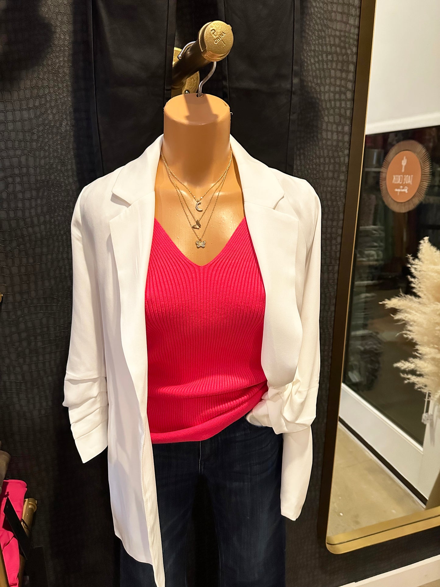 Hot Pink Ribbed Knit Top - Jade Creek Boutique