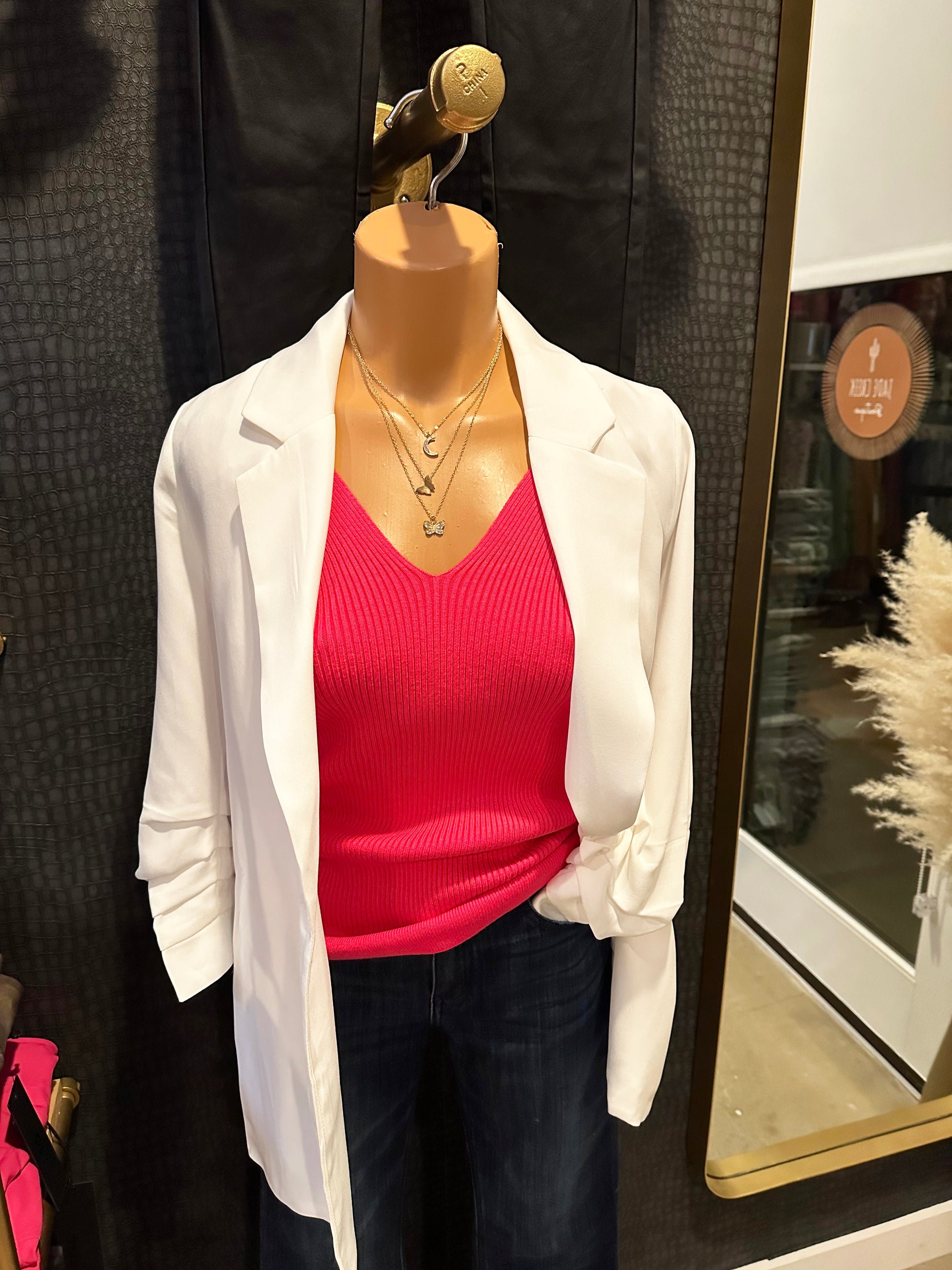 Hot Pink Ribbed Knit Top - Jade Creek Boutique