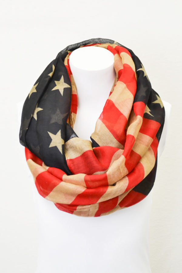 Lightweight Flag Infinity Scarf - Jade Creek Boutique