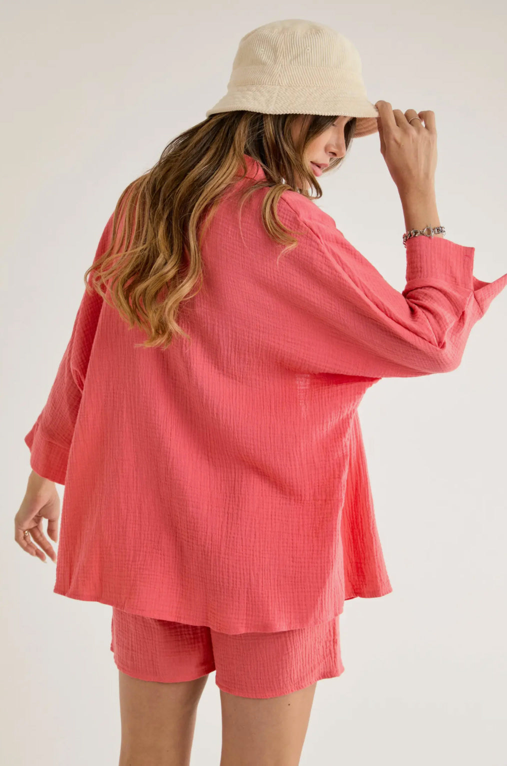 Coral Gauze Lounge Set - Jade Creek Boutique