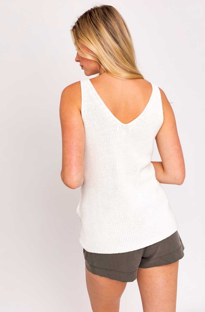 Ivory Sleeveless Knit Top - Jade Creek Boutique