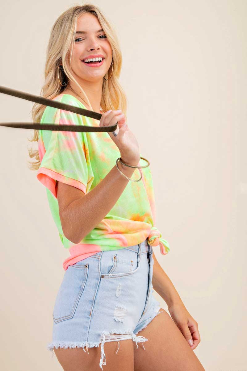 Neon Tie Dye Splash Top - Jade Creek Boutique