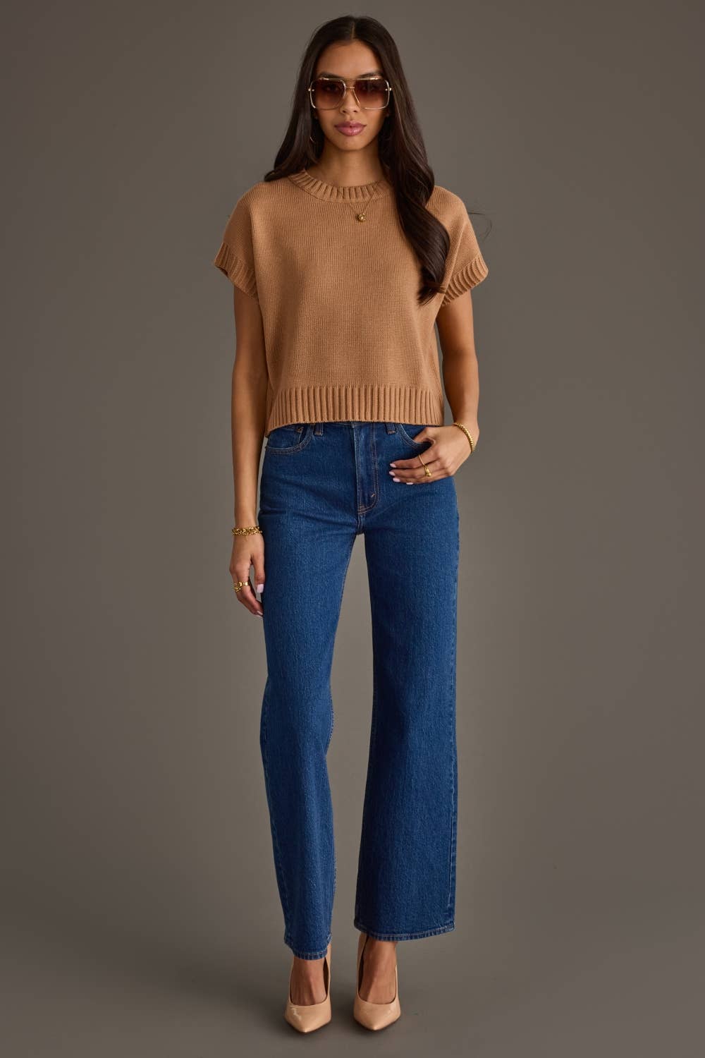 Latte Short Sleeve Sweater