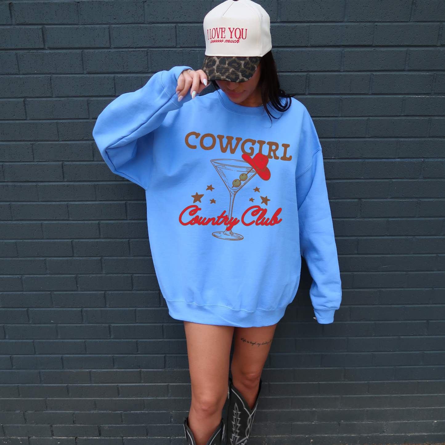 Cowgirl Country Club Crewneck Sweatshirt - Jade Creek Boutique