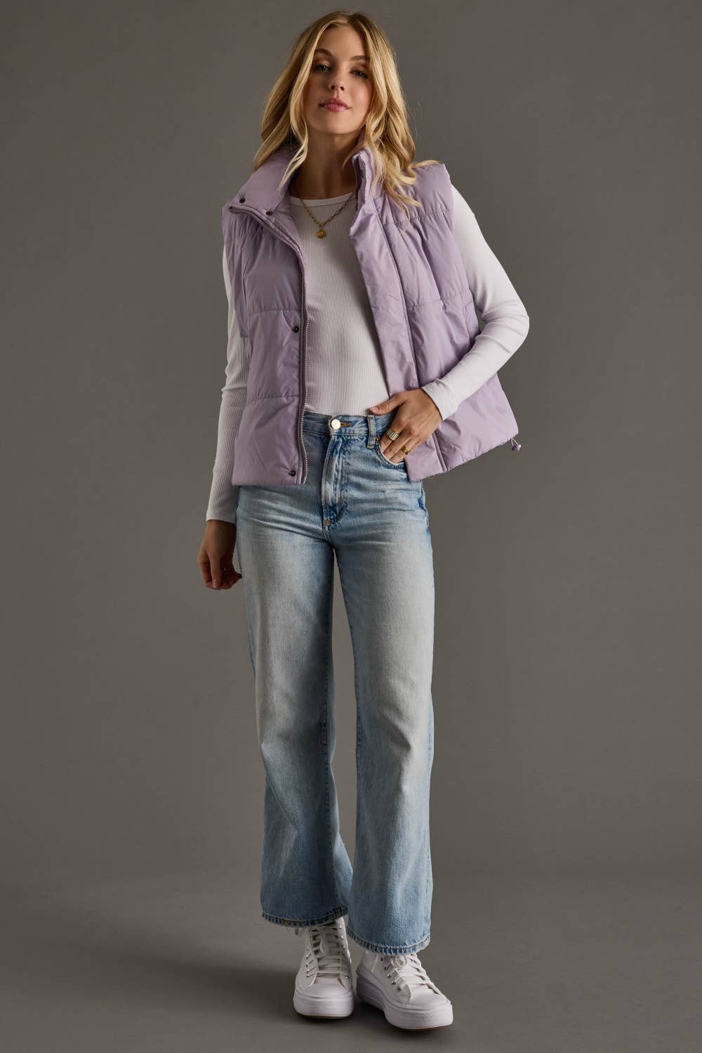 Lightweight Lavender Puffer Vest
