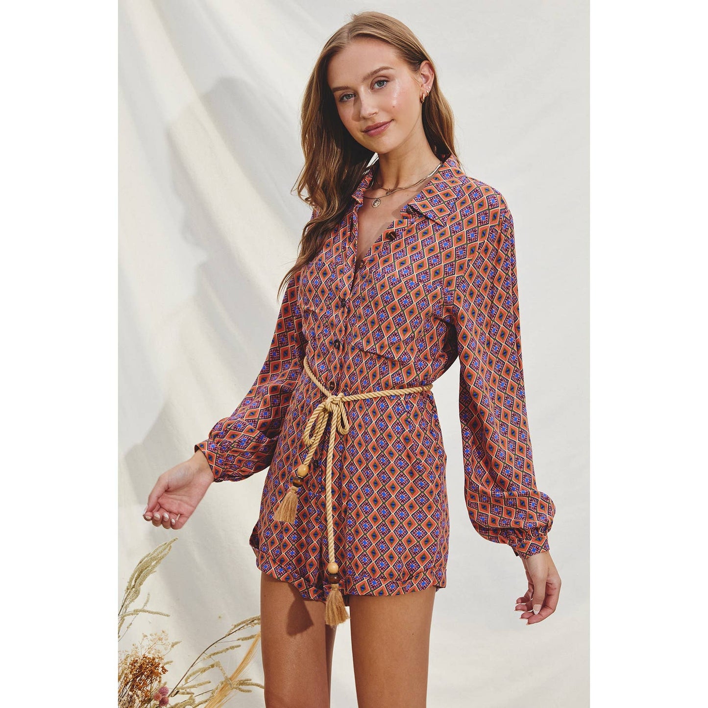 Boho Daze Collared Romper