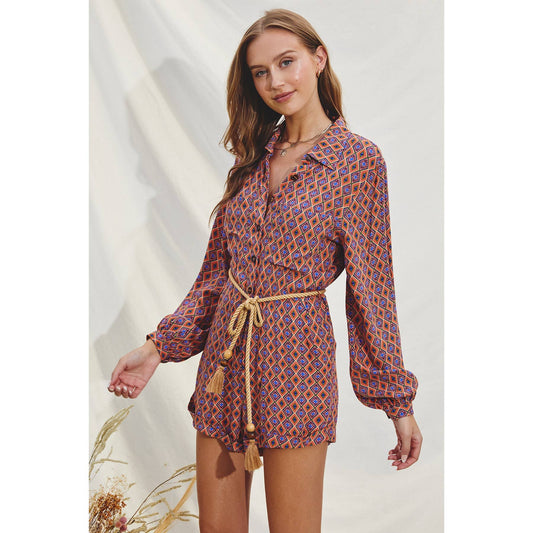 Boho Daze Collared Romper