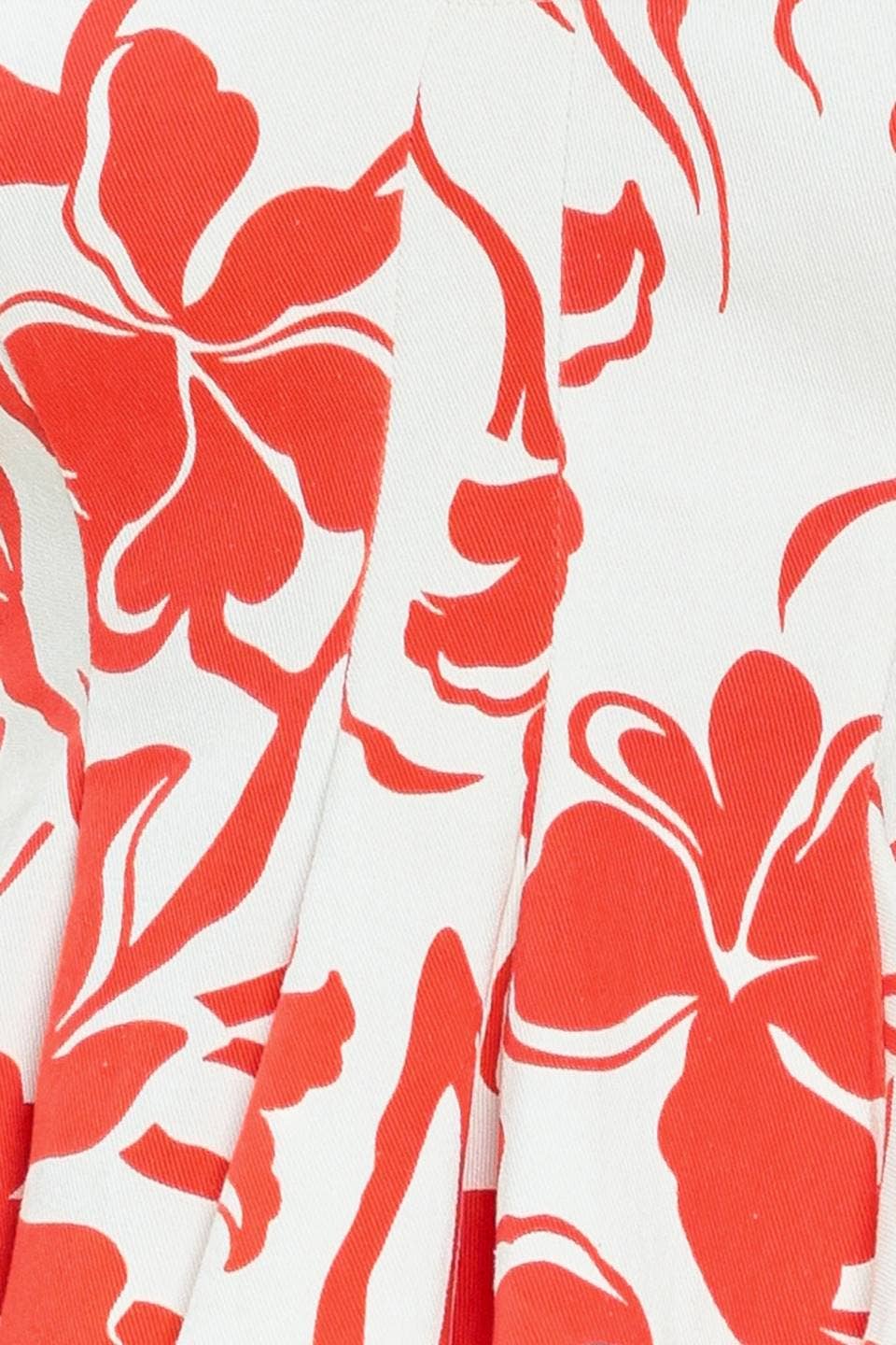 Red White Tropical Printed Tencel Top