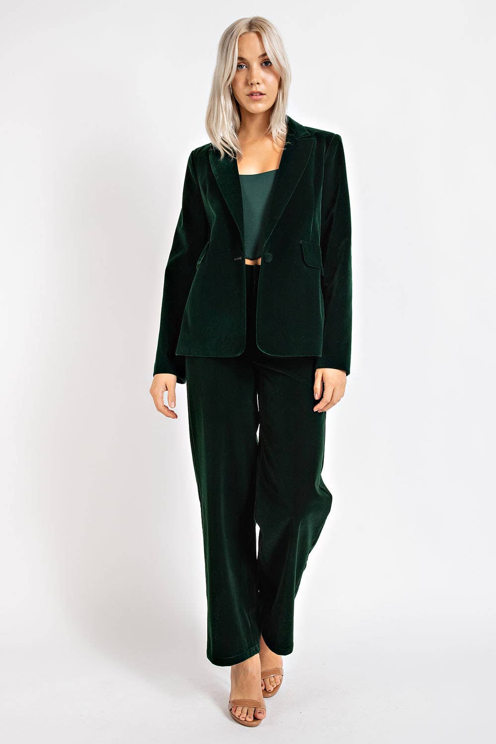 Green Velvet Blazer