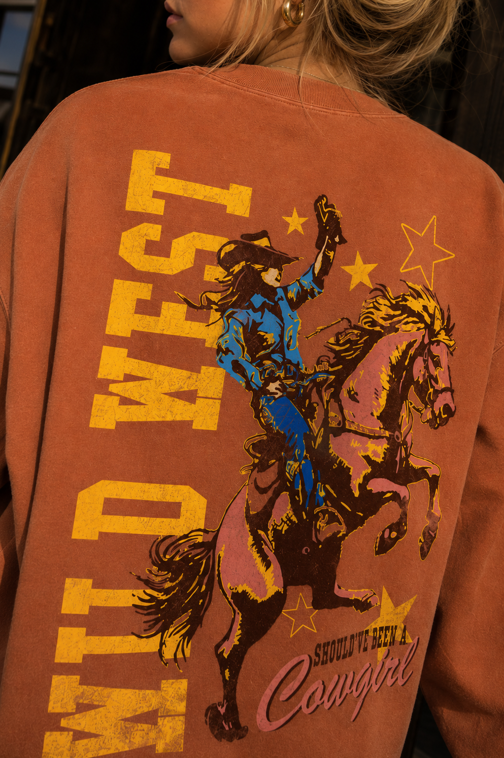 Wild West Rustic Orange Sweatshirt
