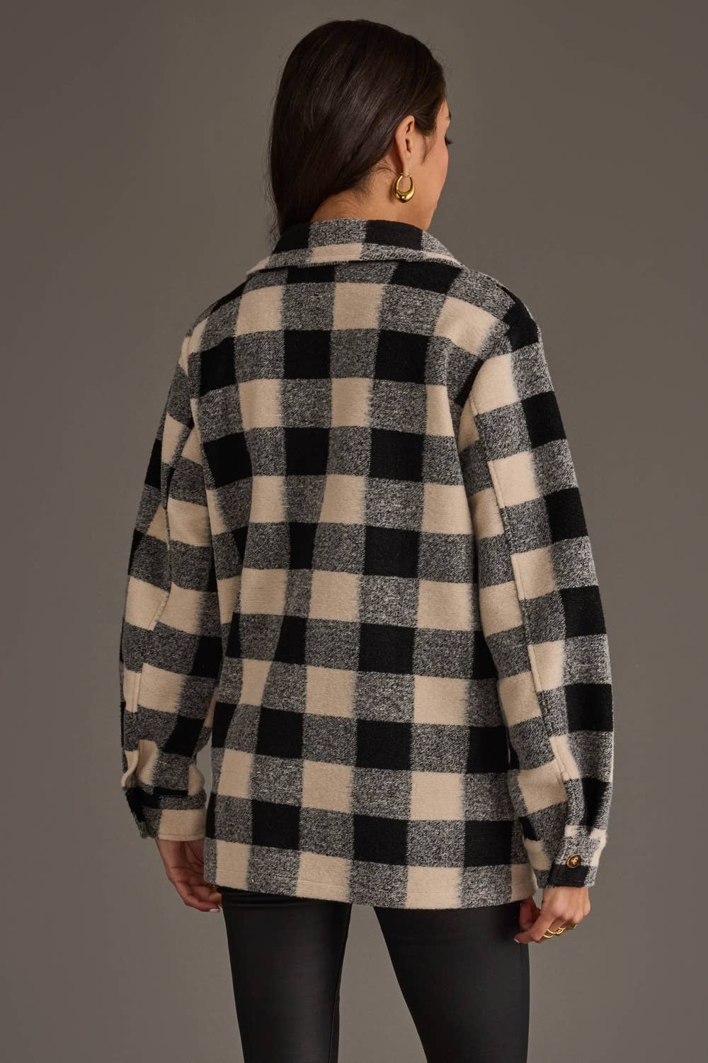 Black & Cream Plaid Jacket - Jade Creek Boutique