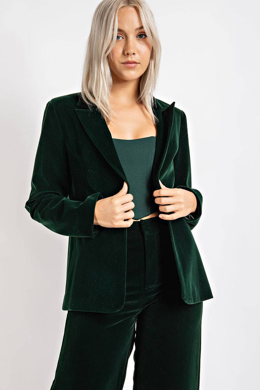 Green Velvet Blazer