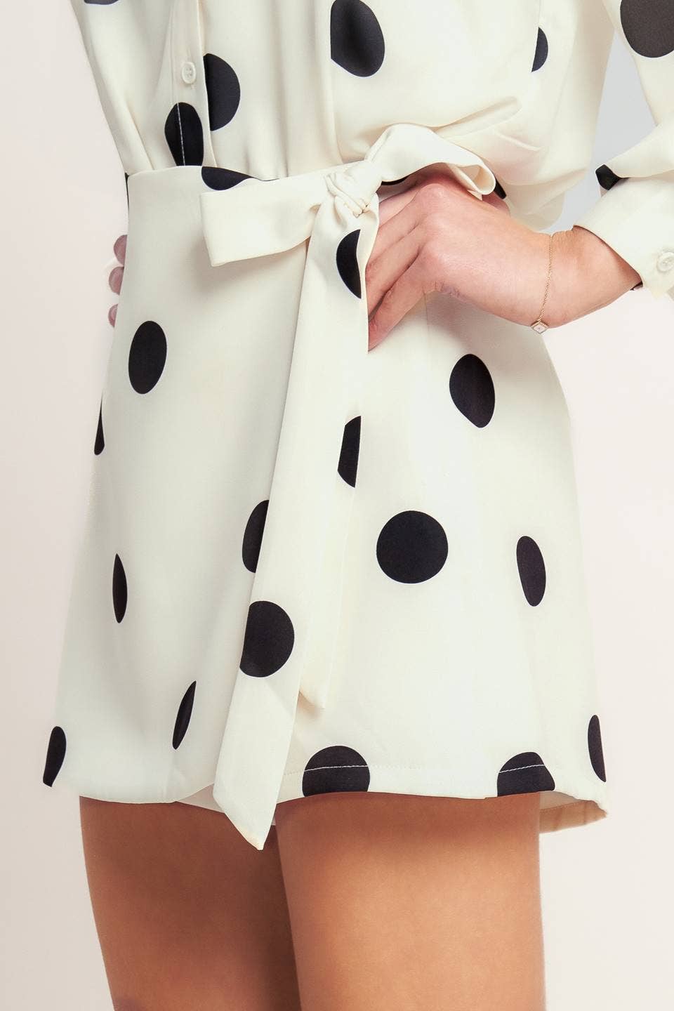 Black White Polka Dot Skort