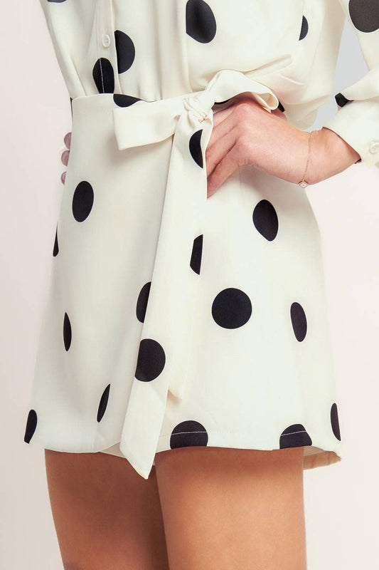 Black White Polka Dot Skort