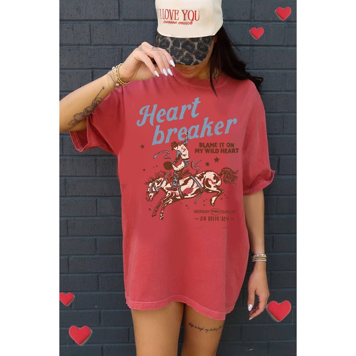 HEARTBREAKER Oversized Mineral Wash Tee